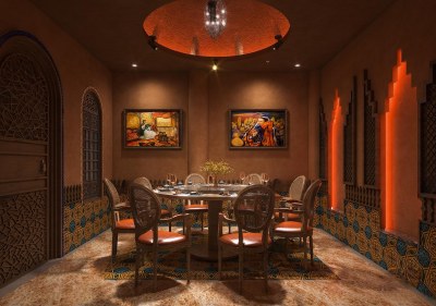 现代新疆风餐厅包厢3D模型下载